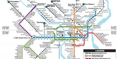 Մետրոյի Ֆիլադելֆիայում քարտեզի վրա