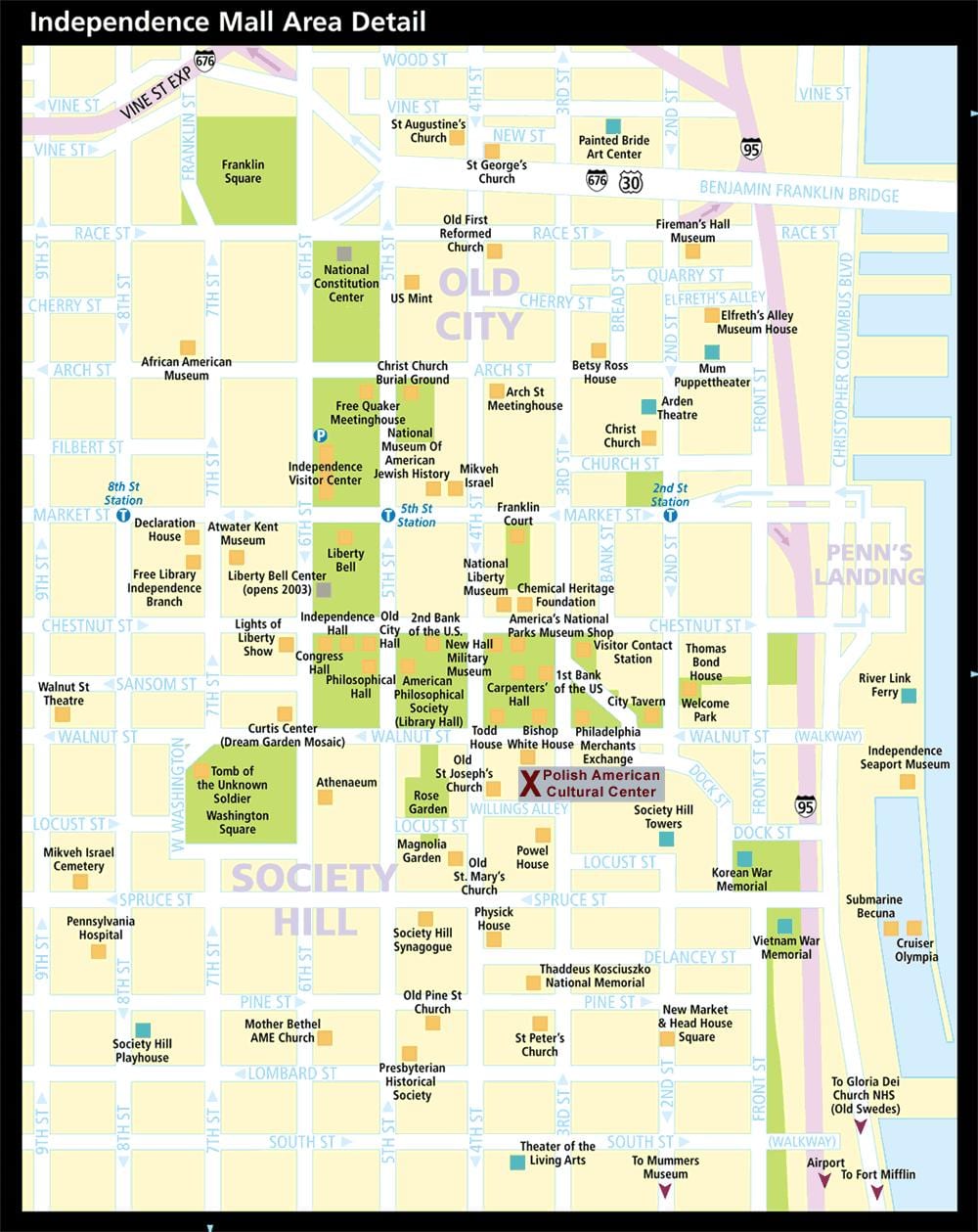 քարտեզ պատմական Philadelphia