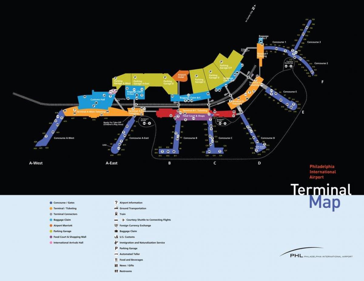Օդանավակայանը Ֆիլադելֆիա կայանատեղի տնտեսությունը քարտեզի վրա
