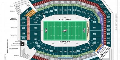 Philadelphia иглз մարզադաշտի քարտեզի վրա