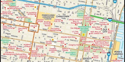 Քարտեզ կենտրոնից: Philadelphia